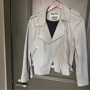 Walter Baker Liz Lambskin Grey Leather Jacket